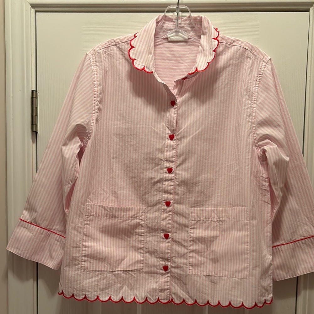 LAKE Pink Striped Women's Pajama Top